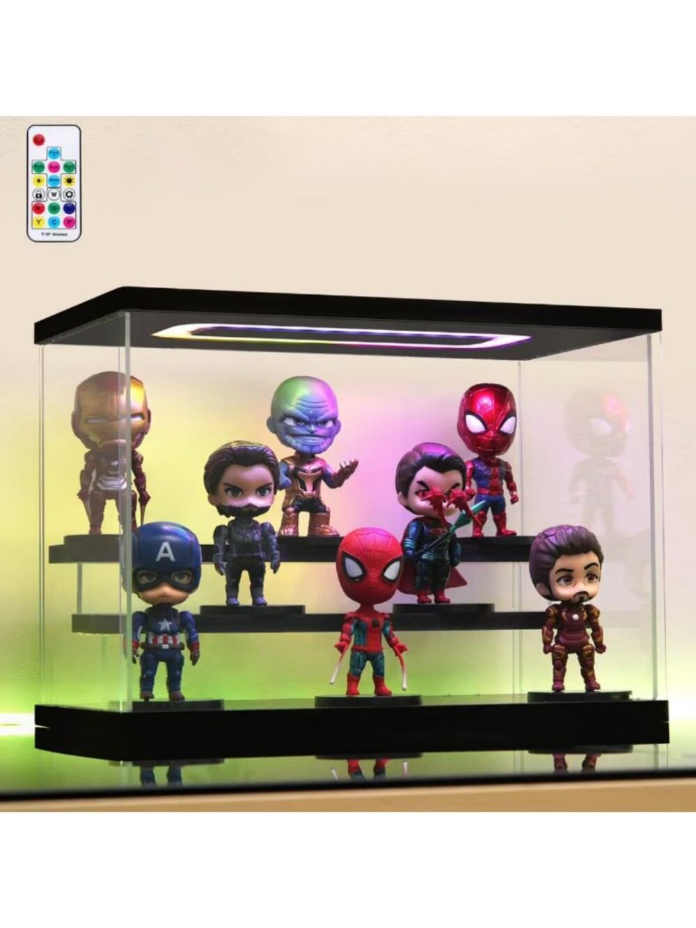 LED Light-Up Clear Acrylic Display Case for Collectibles & Action Figures